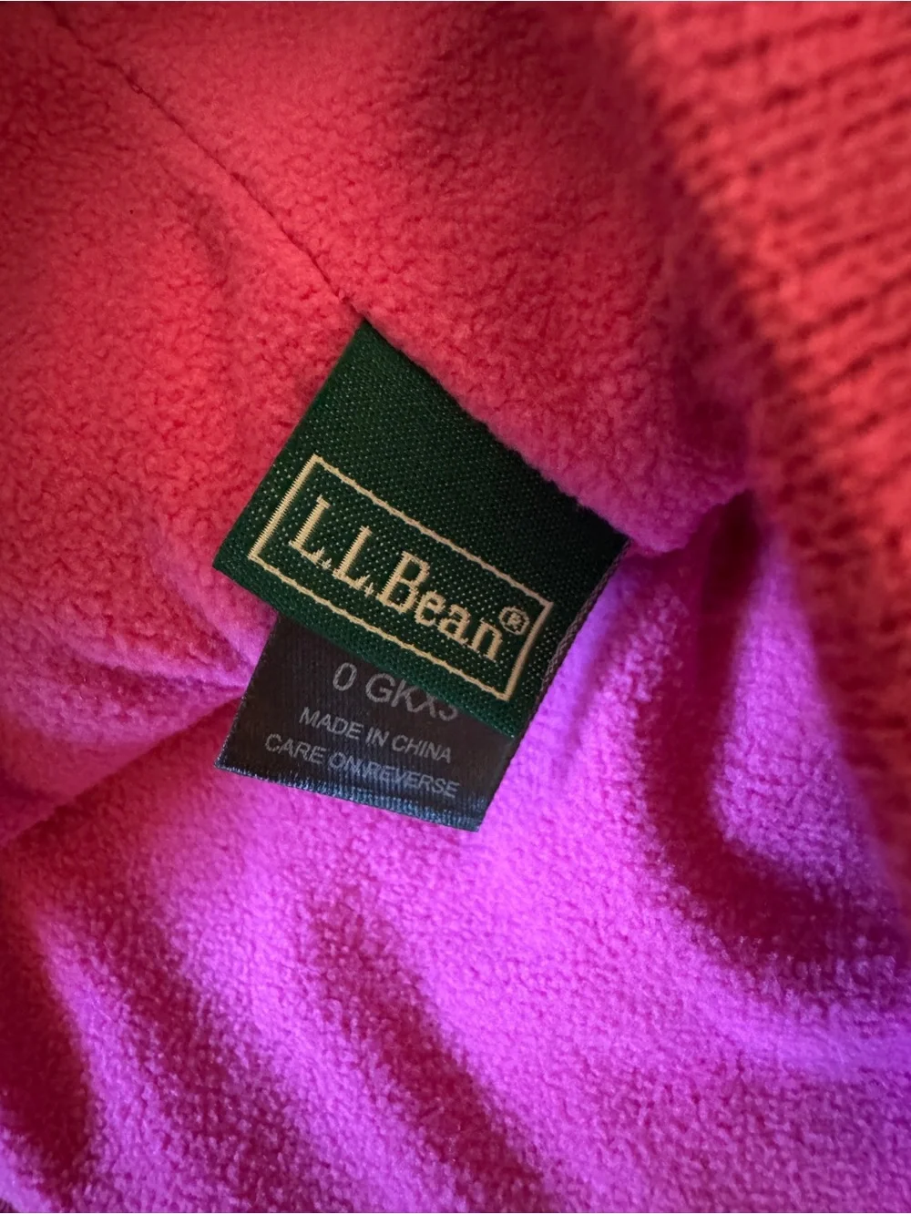 L.L.Bean Kids Medium Pink Nordic Snowflake Fleece Lined Tassel Beanie hat cap